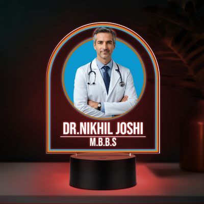 Personalized Doctor LED Night Lamp with Multicolored Light Thankyou Gift for Doctor Appreciation Gift for Doctor Clinic & Hospital Decor Light (Doctor Lamp)